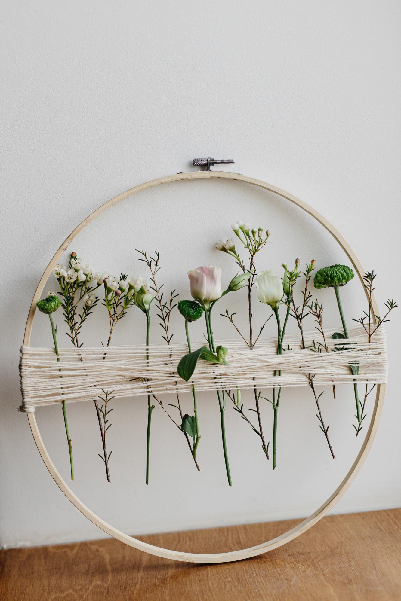 Interior of embroidery studio with hoop